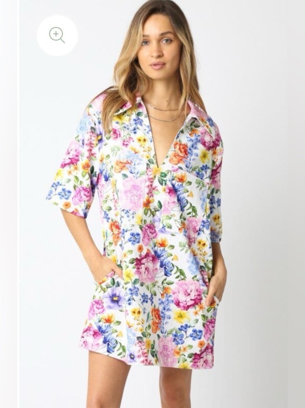 Olivaceous Riley Floral Shirt Dress - Small